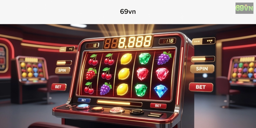 Minh họa khái niệm game nổ hũ trên nền tảng 69vn với giao diện hấp dẫn