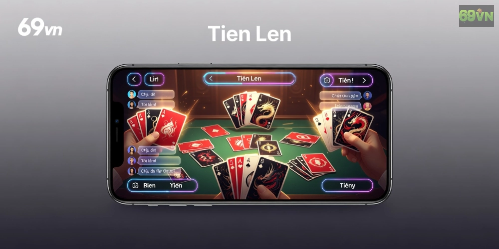 Hình minh họa giao diện chơi game bài tiến lên 69vn trên nền tảng di động hiện đại