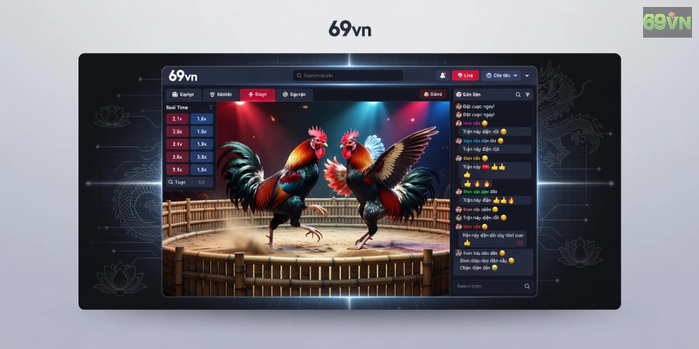Hình minh họa khái niệm xem đá gà trực tiếp trên nền tảng 69vn với giao diện hiện đại.