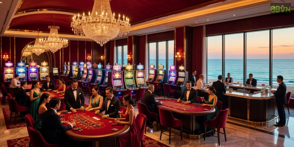 Top 2: Khu casino Paradise tại Phú Quốc với bàn chơi blackjack và roulette chuyên nghiệp